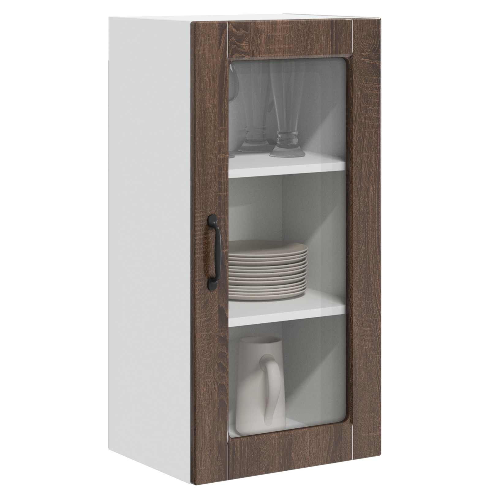 Wandglas-Schrank LUCCA 2 pcs Brauneiche 40 x 31 x 80 cm