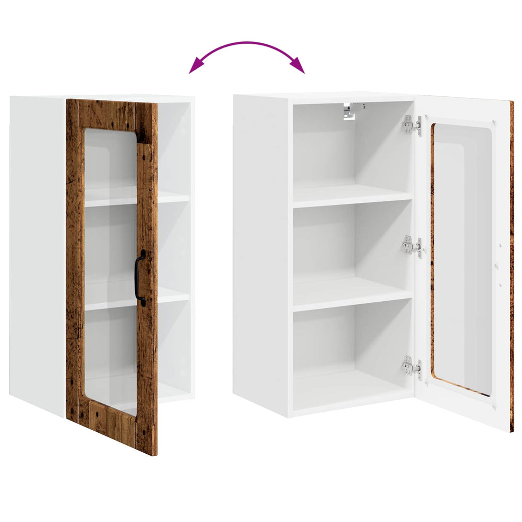 Wandglas-Schrank LUCCA Altholz 40 x 31 x 80 cm Holzwerkstoff