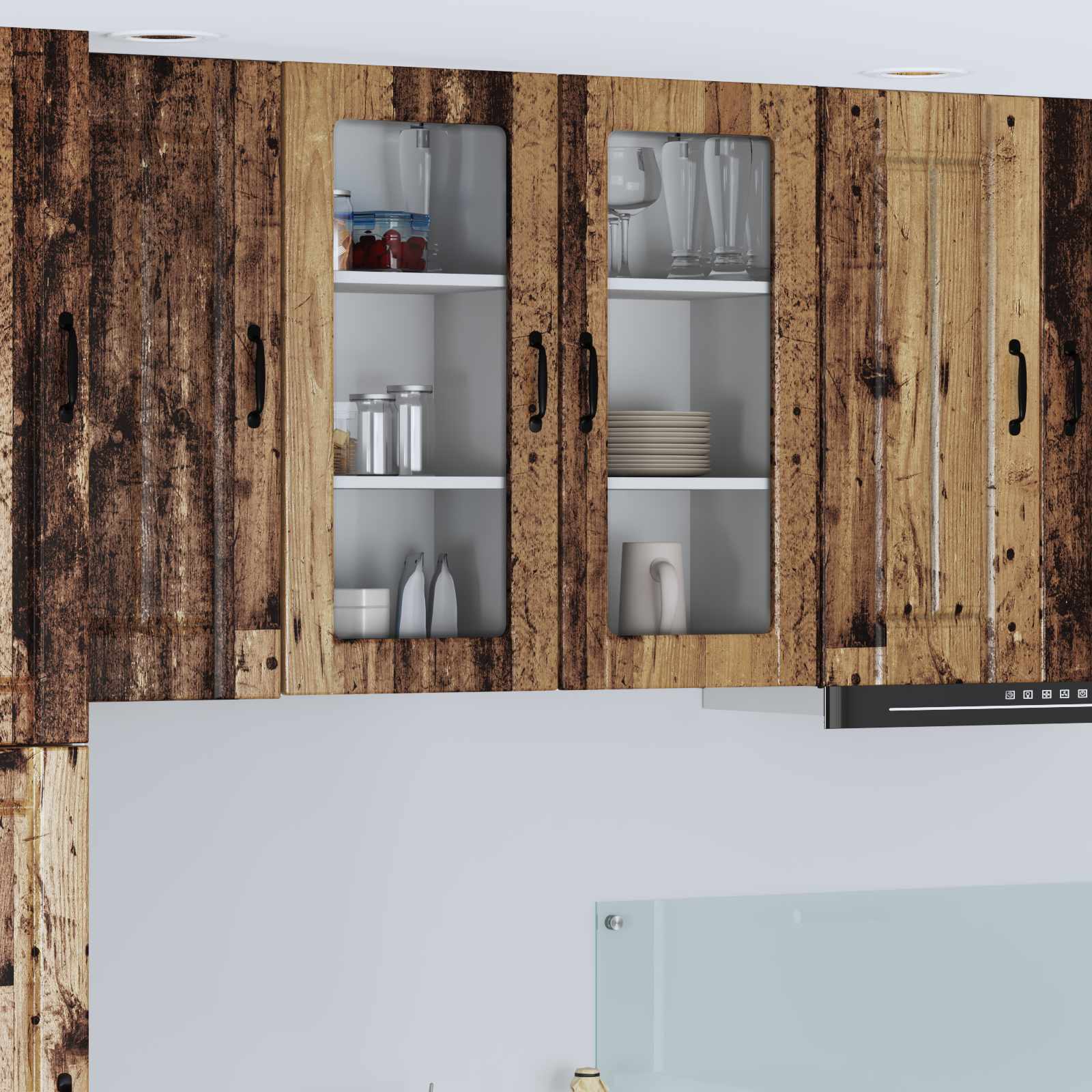 Wandglas-Schrank LUCCA 2 pcs Altholz 40 x 31 x 80 cm