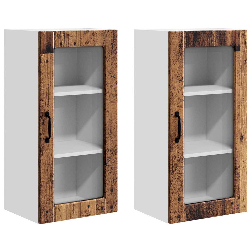 Wandglas-Schrank LUCCA 2 pcs Altholz 40 x 31 x 80 cm