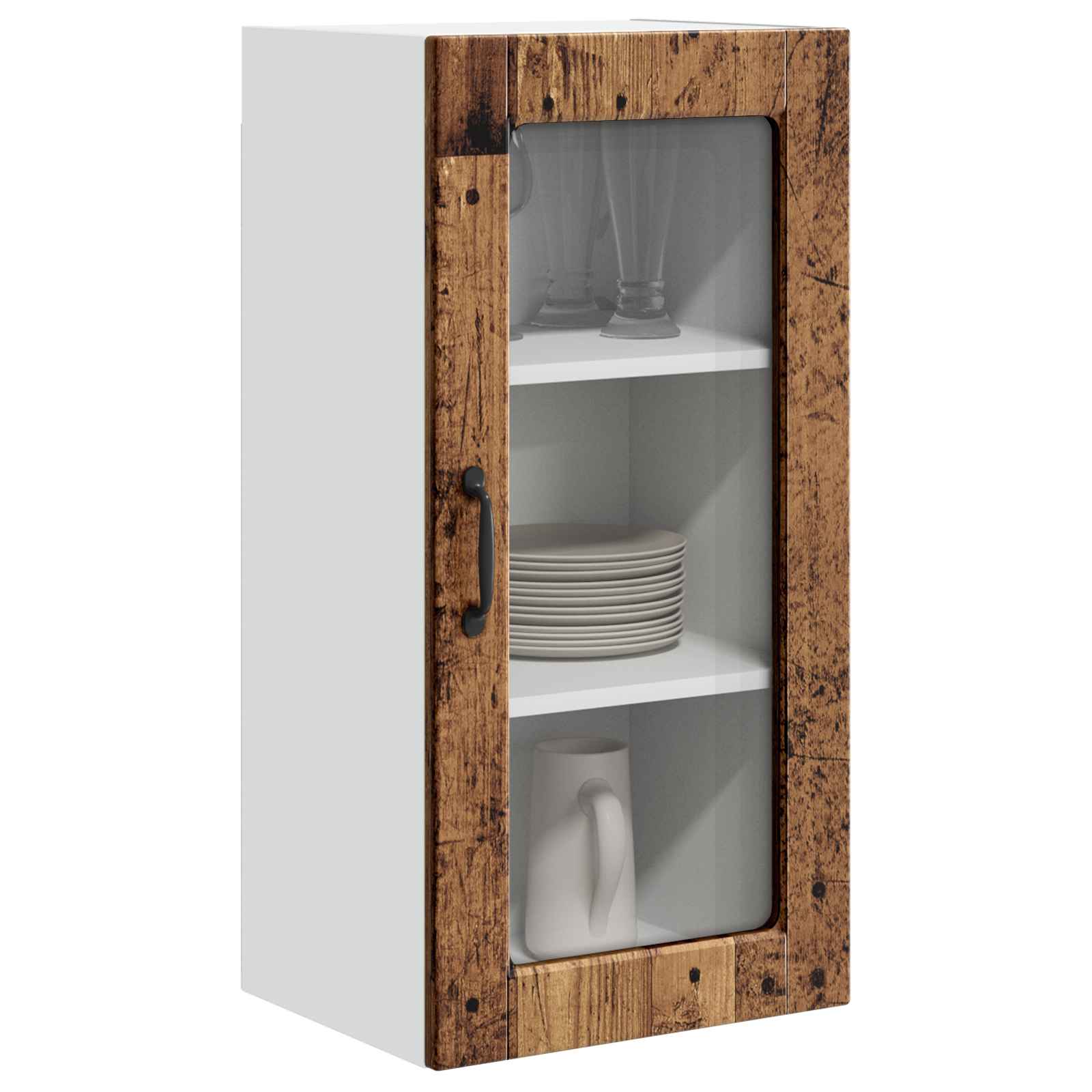 Wandglas-Schrank LUCCA 2 pcs Altholz 40 x 31 x 80 cm
