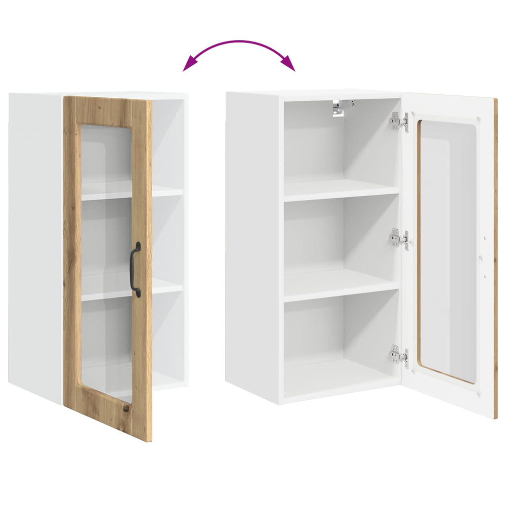 Wandglas-Schrank LUCCA Artisan-Eiche 40 x 31 x 80 cm