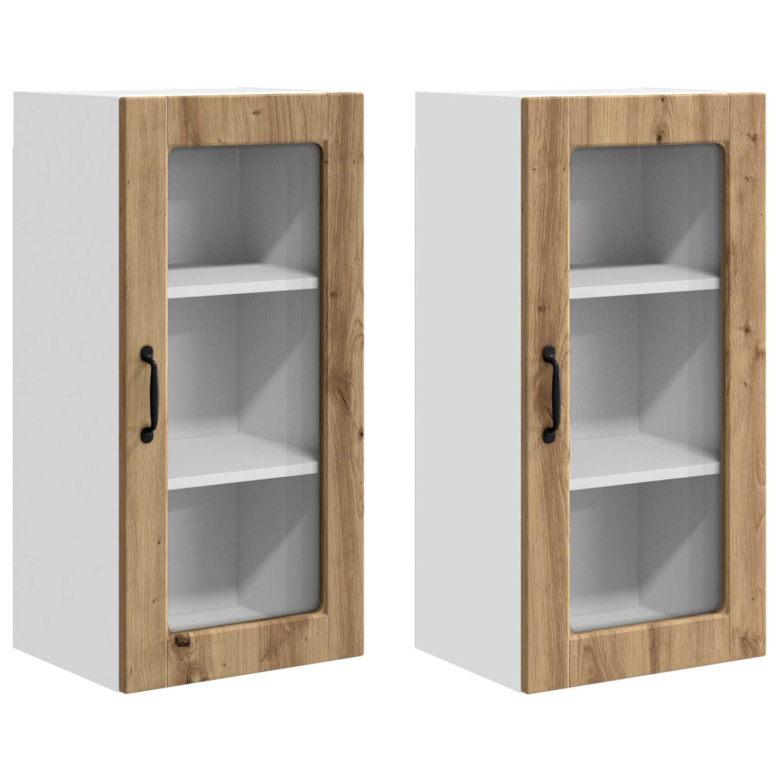 Wandglas-Schrank LUCCA 2 pcs Artisan-Eiche 40 x 31 x 80 cm