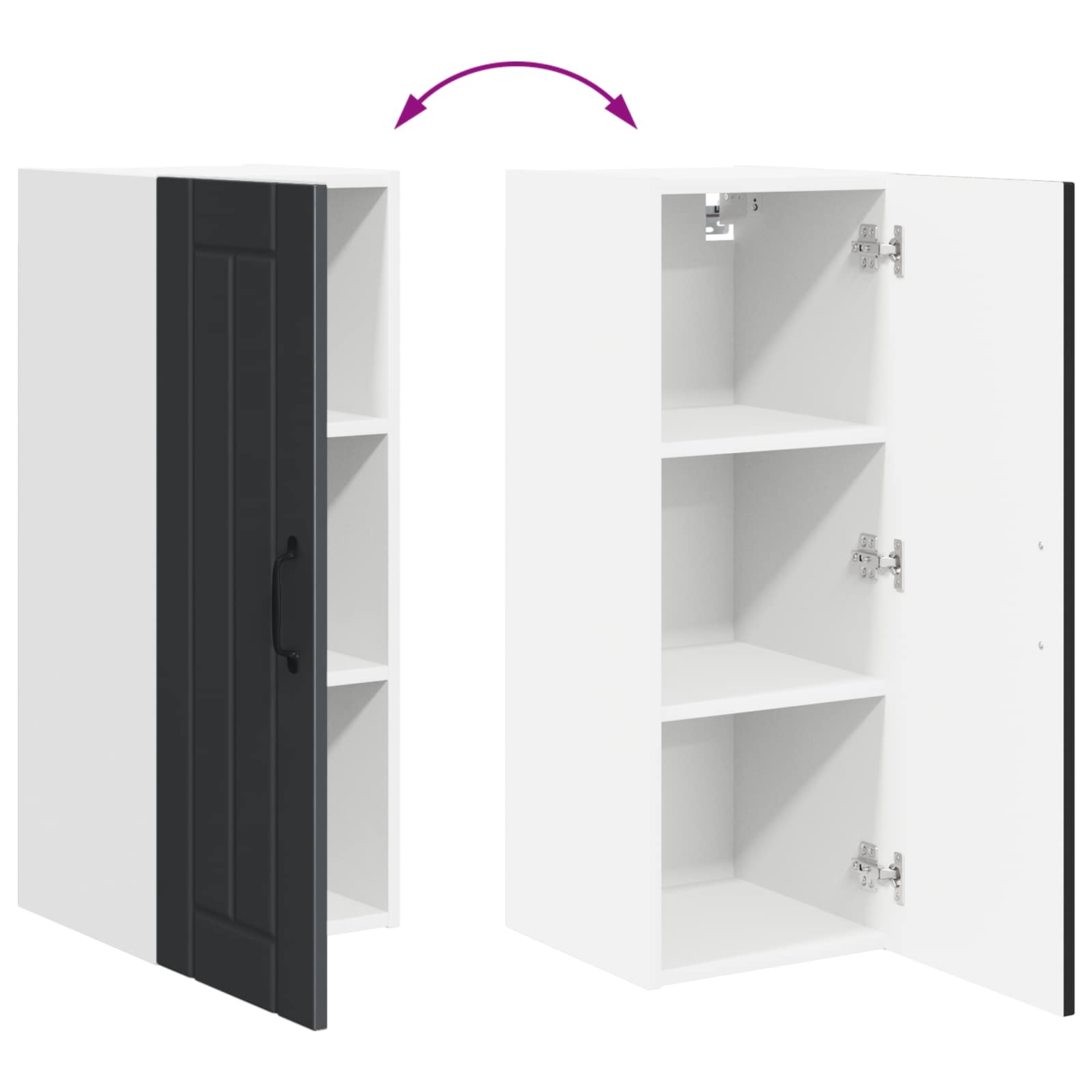 Wandschrank LUCCA Schwarz 30 x 31 x 80 cm Holzwerkstoff
