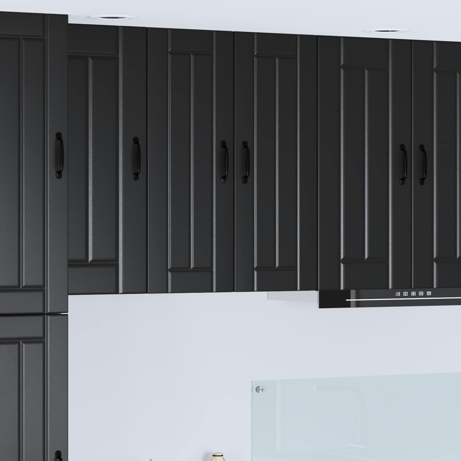 Wandschrank LUCCA 2 pcs Schwarz 30 x 31 x 80 cm Holzwerkstoff