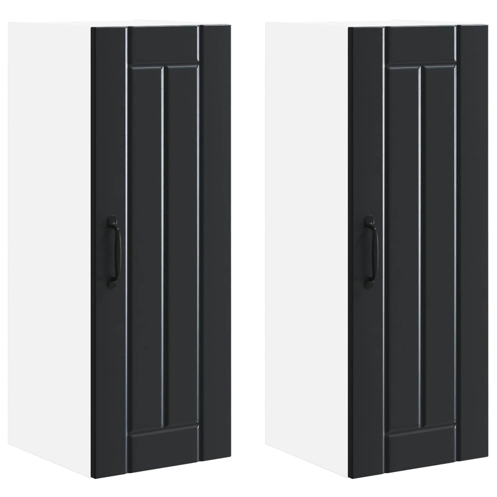 Wandschrank LUCCA 2 pcs Schwarz 30 x 31 x 80 cm Holzwerkstoff