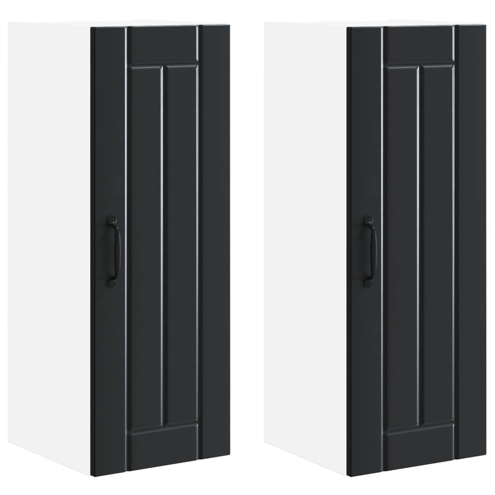 Wandschrank LUCCA 2 pcs Schwarz 30 x 31 x 80 cm Holzwerkstoff