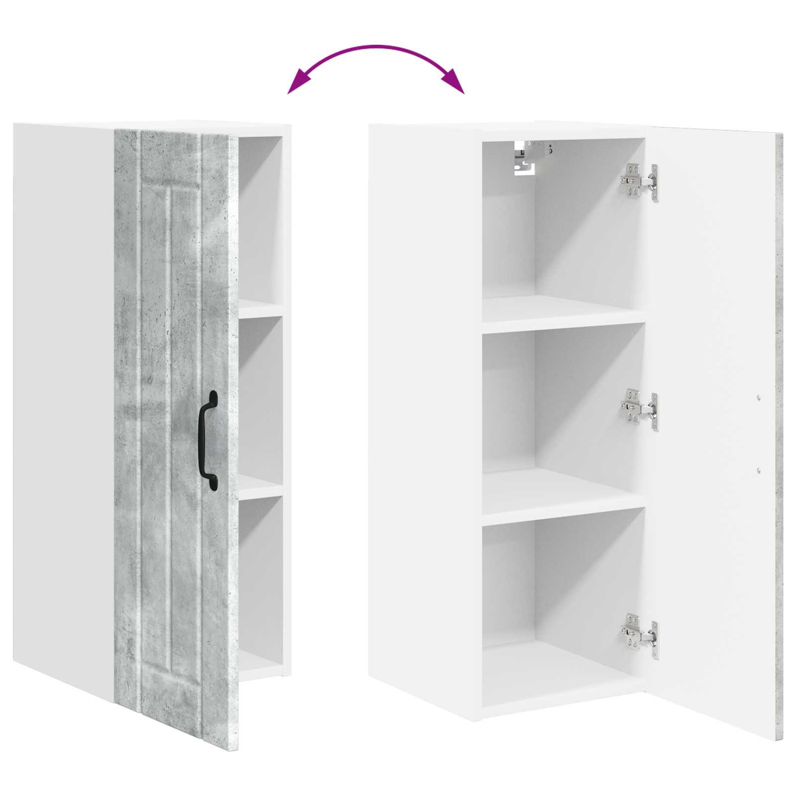 Wandschrank LUCCA Betongrau 30 x 31 x 80 cm Holzwerkstoff