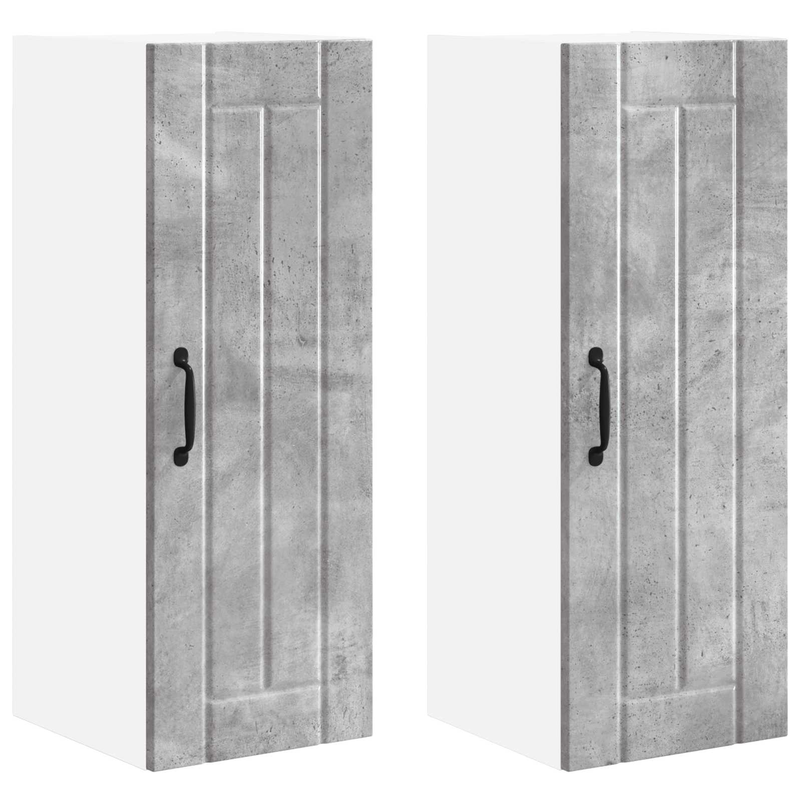 Wandschrank LUCCA 2 pcs Betongrau 30 x 31 x 80 cm Holzwerkstoff