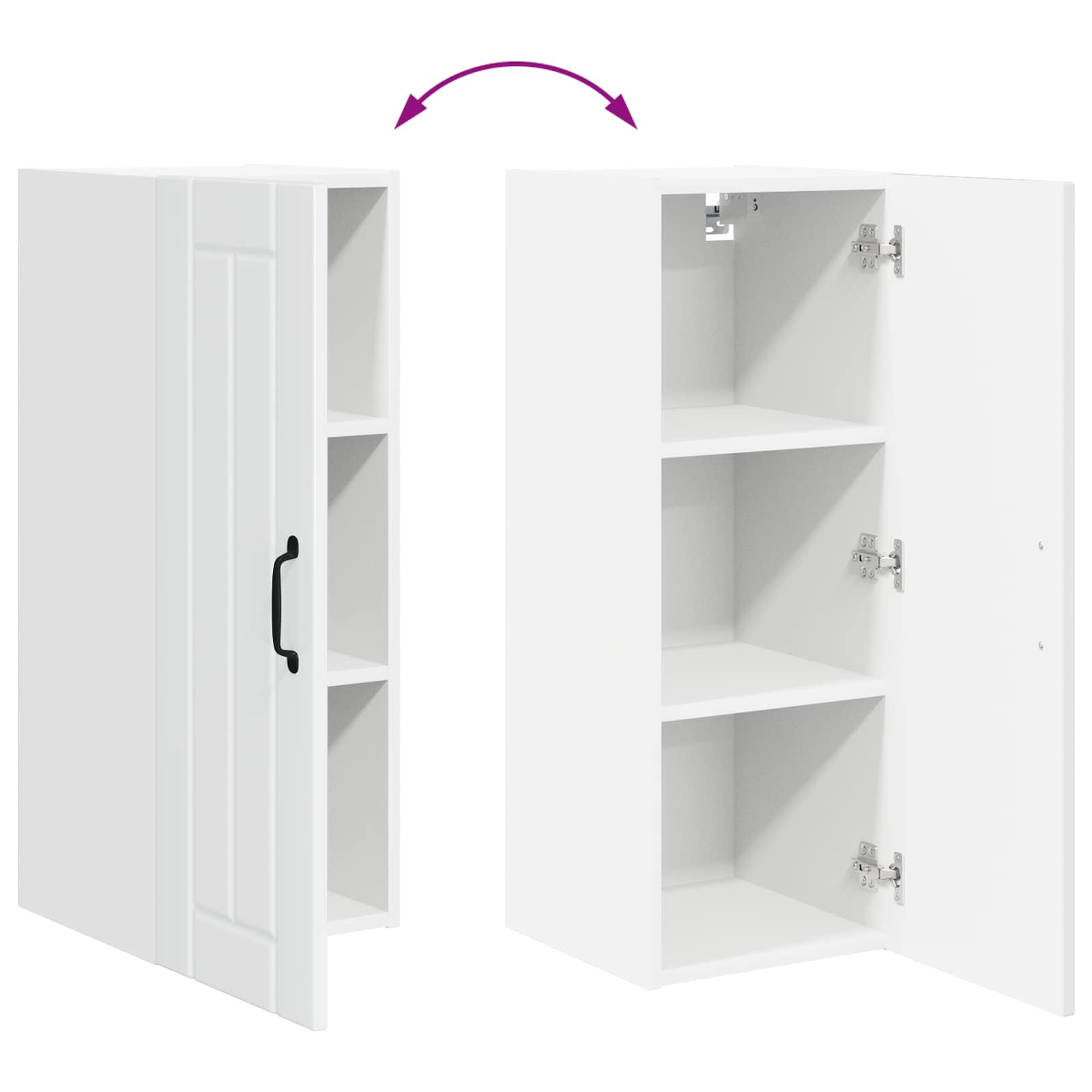 Wandschrank LUCCA Hochglanz Weiß 30 x 31 x 80 cm Holzwerkstoff