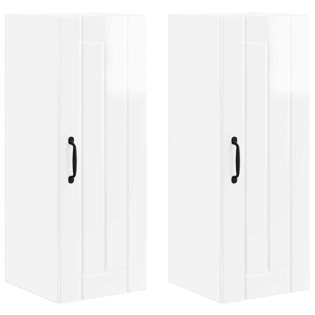 Wandschrank LUCCA 2 pcs Hochglanz Weiß 30 x 31 x 80 cm
