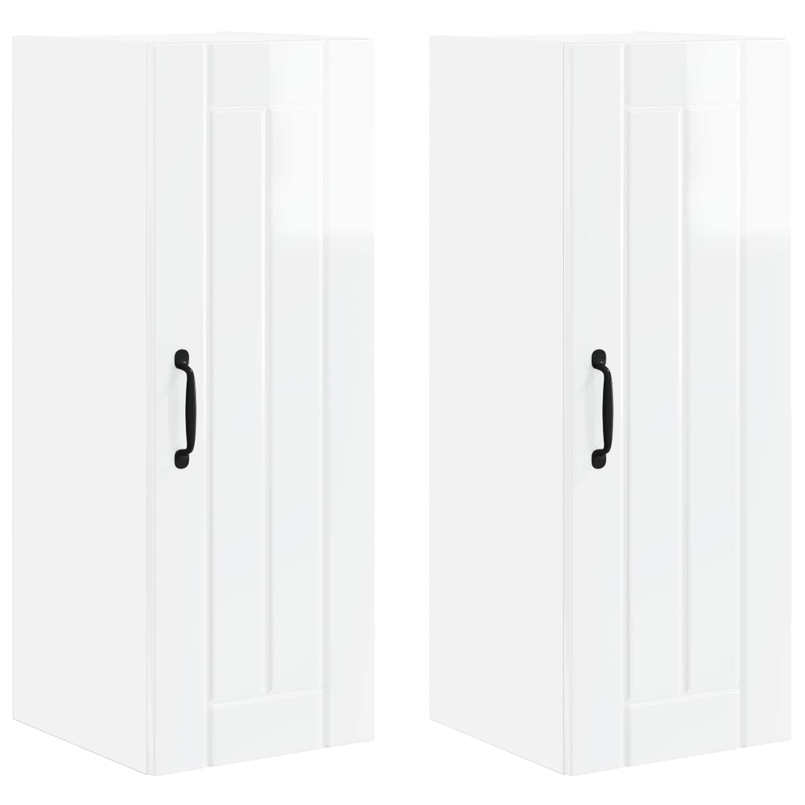 Wandschrank LUCCA 2 pcs Hochglanz Weiß 30 x 31 x 80 cm
