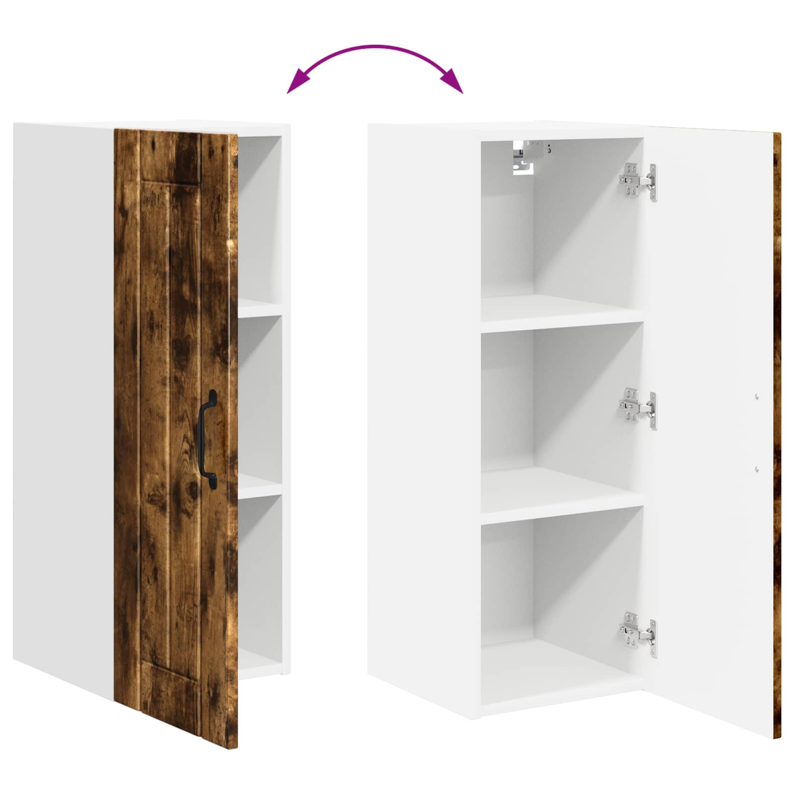 Wandschrank LUCCA Geräucherte Eiche 30 x 31 x 80 cm