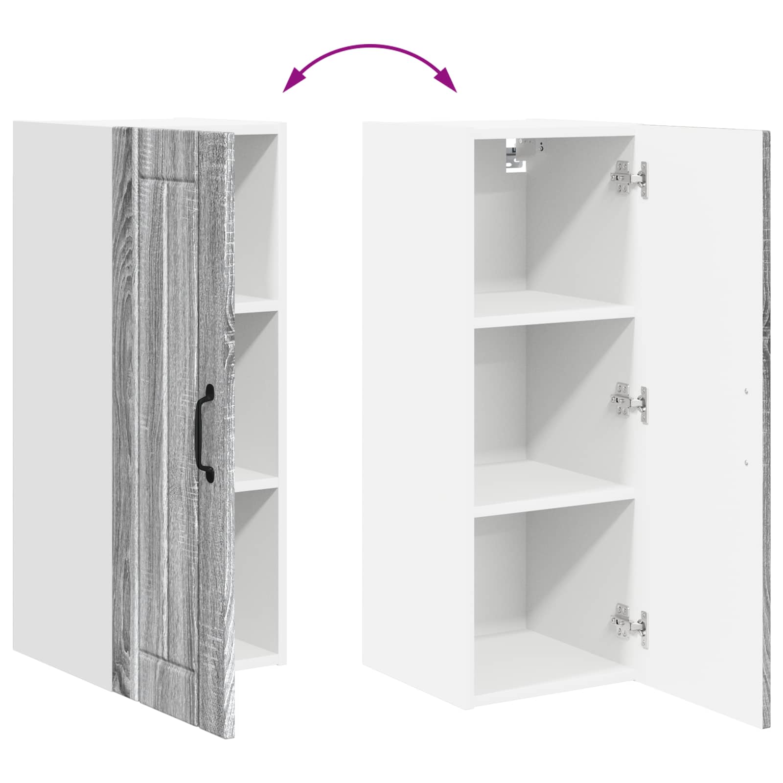 Wandschrank LUCCA Graues Sonoma 30 x 31 x 80 cm Holzwerkstoff