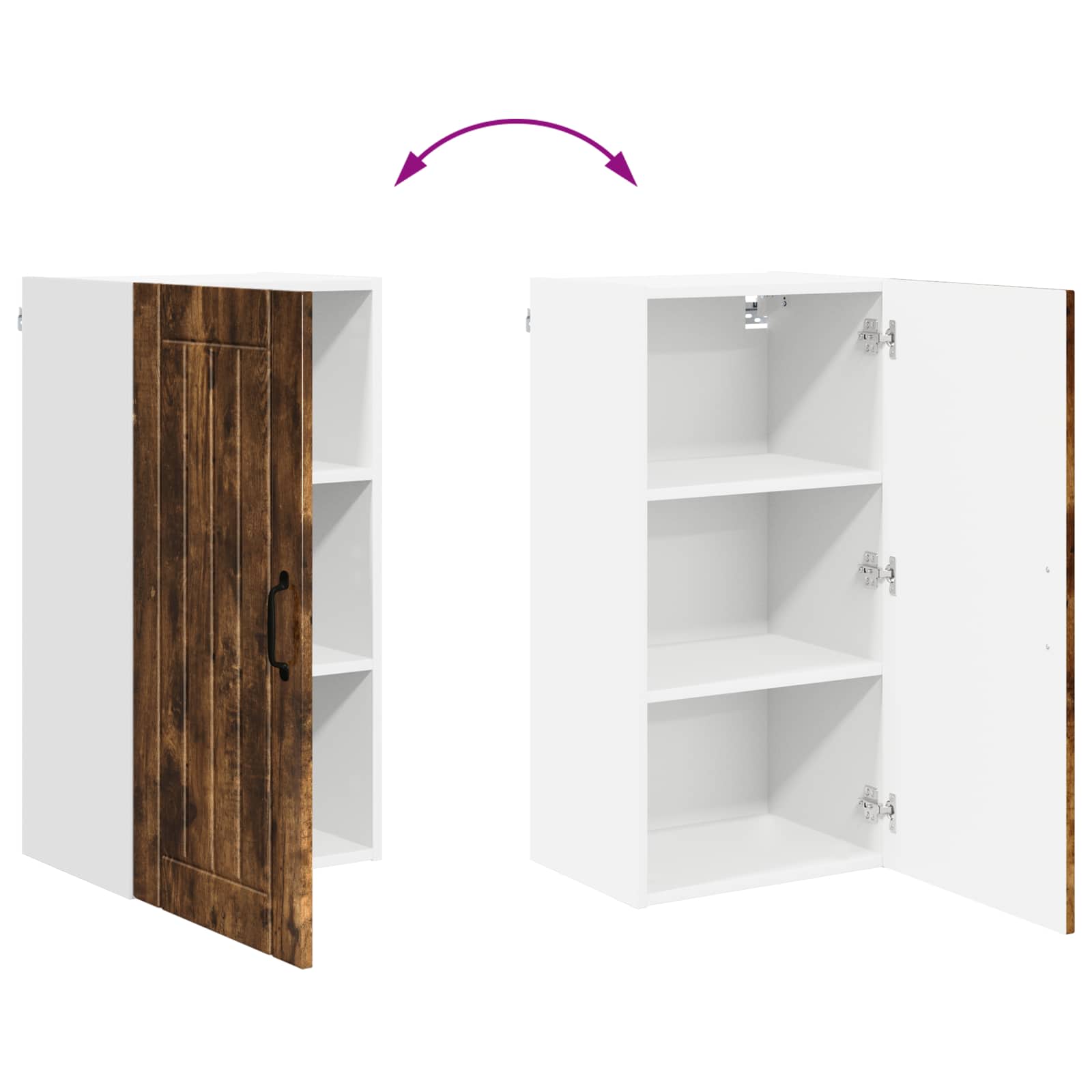 Wandschrank LUCCA Geräucherte Eiche 40 x 31 x 80 cm
