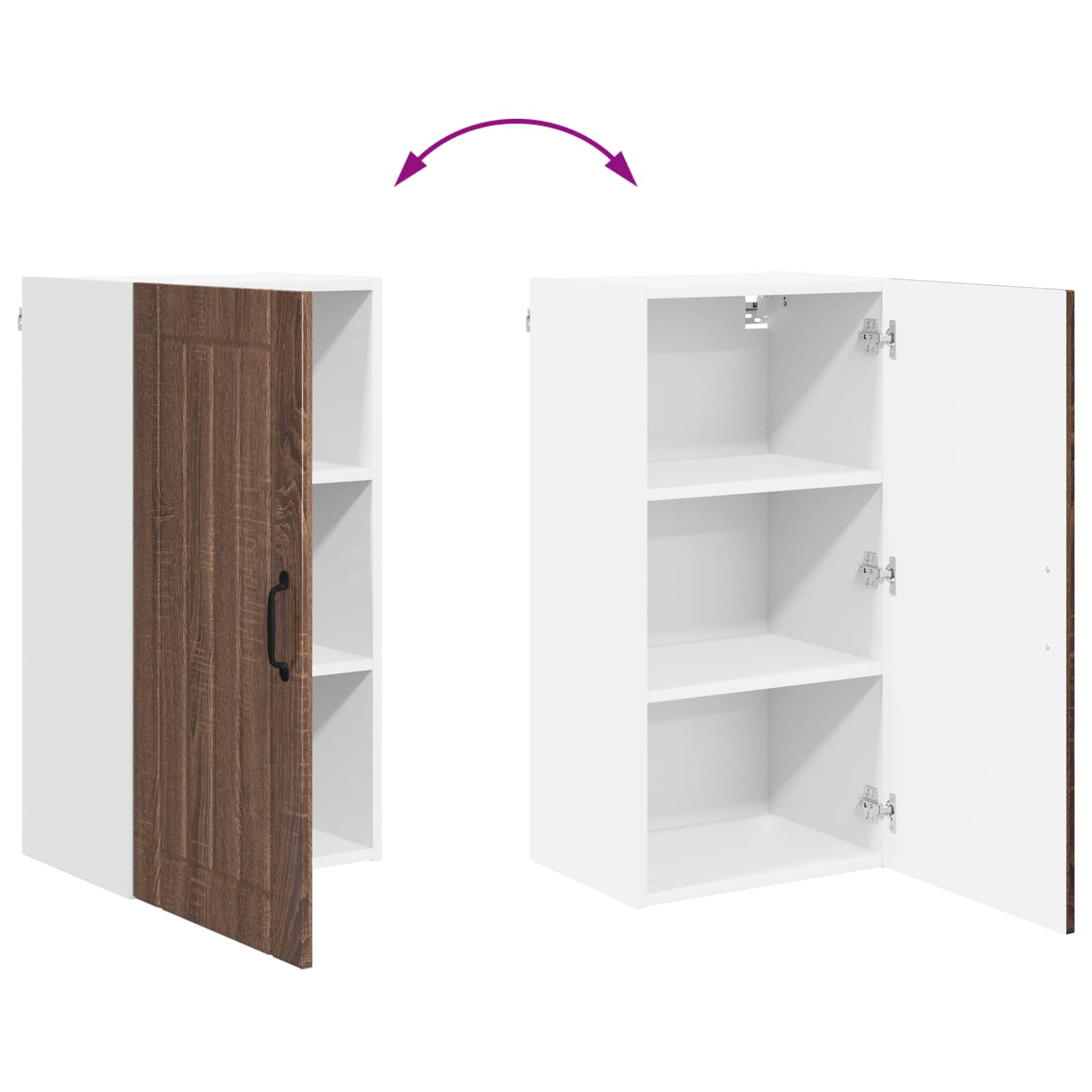 Wandschrank LUCCA Brauneiche 40 x 31 x 80 cm Holzwerkstoff