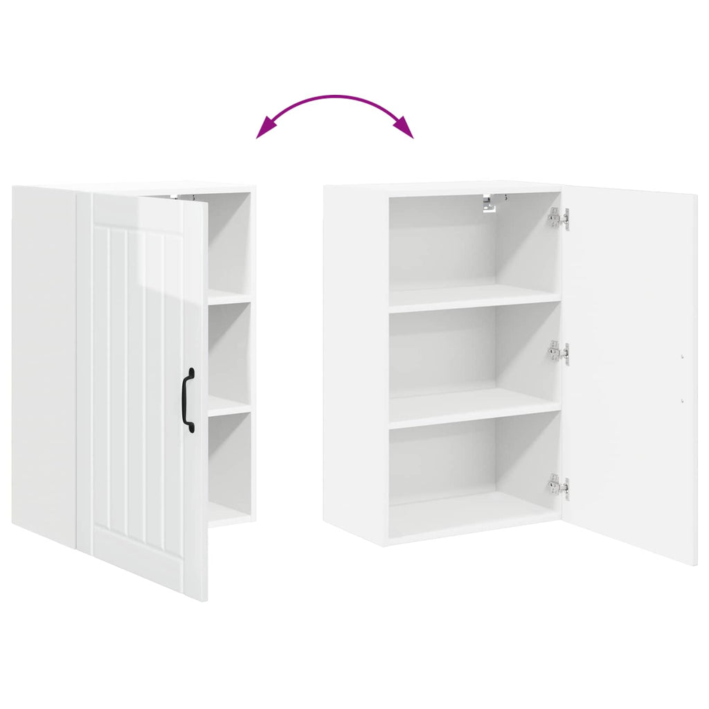 Wandschrank LUCCA Hochglanz Weiß 50 x 31 x 80 cm Holzwerkstoff