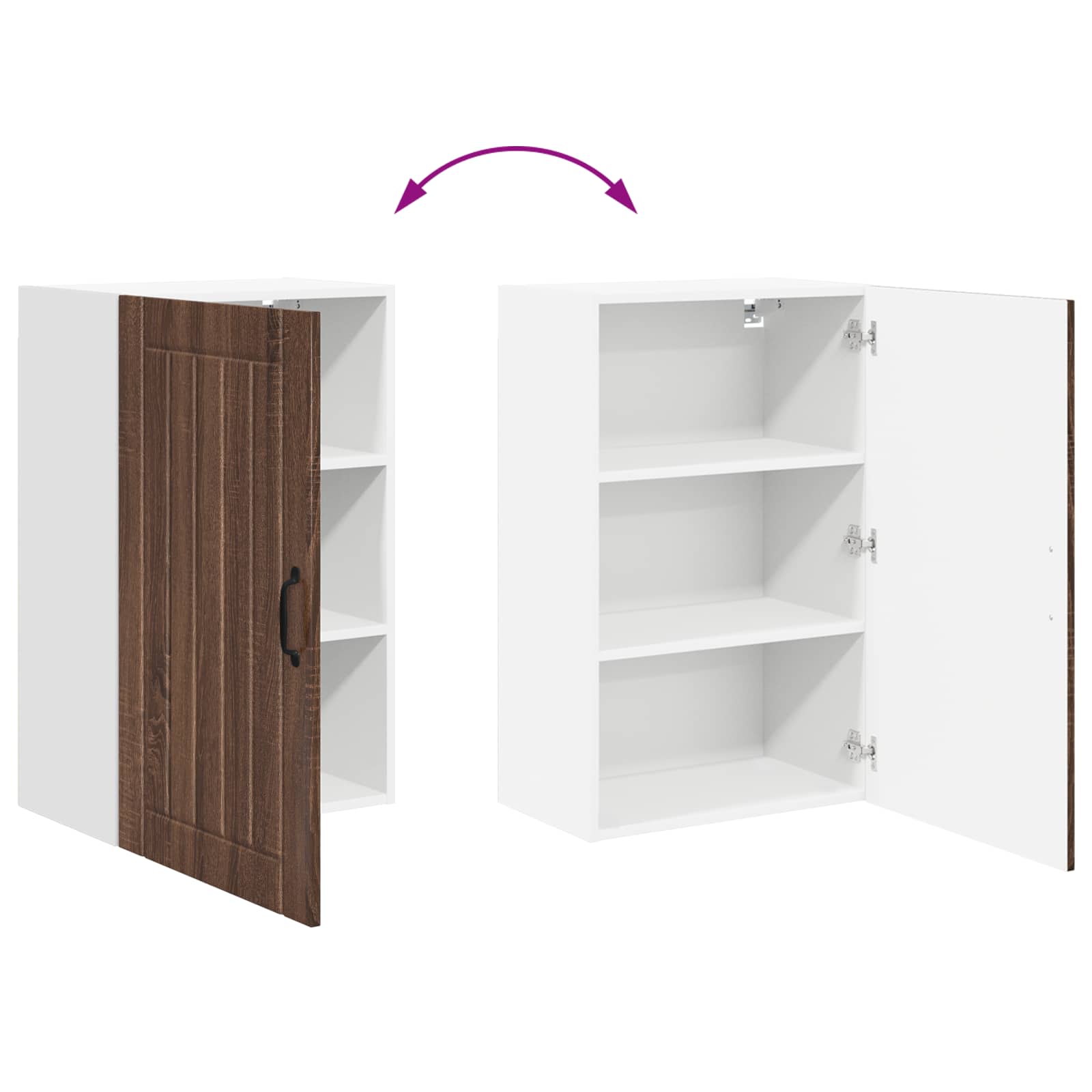 Wandschrank LUCCA Brauneiche 50 x 31 x 80 cm Holzwerkstoff