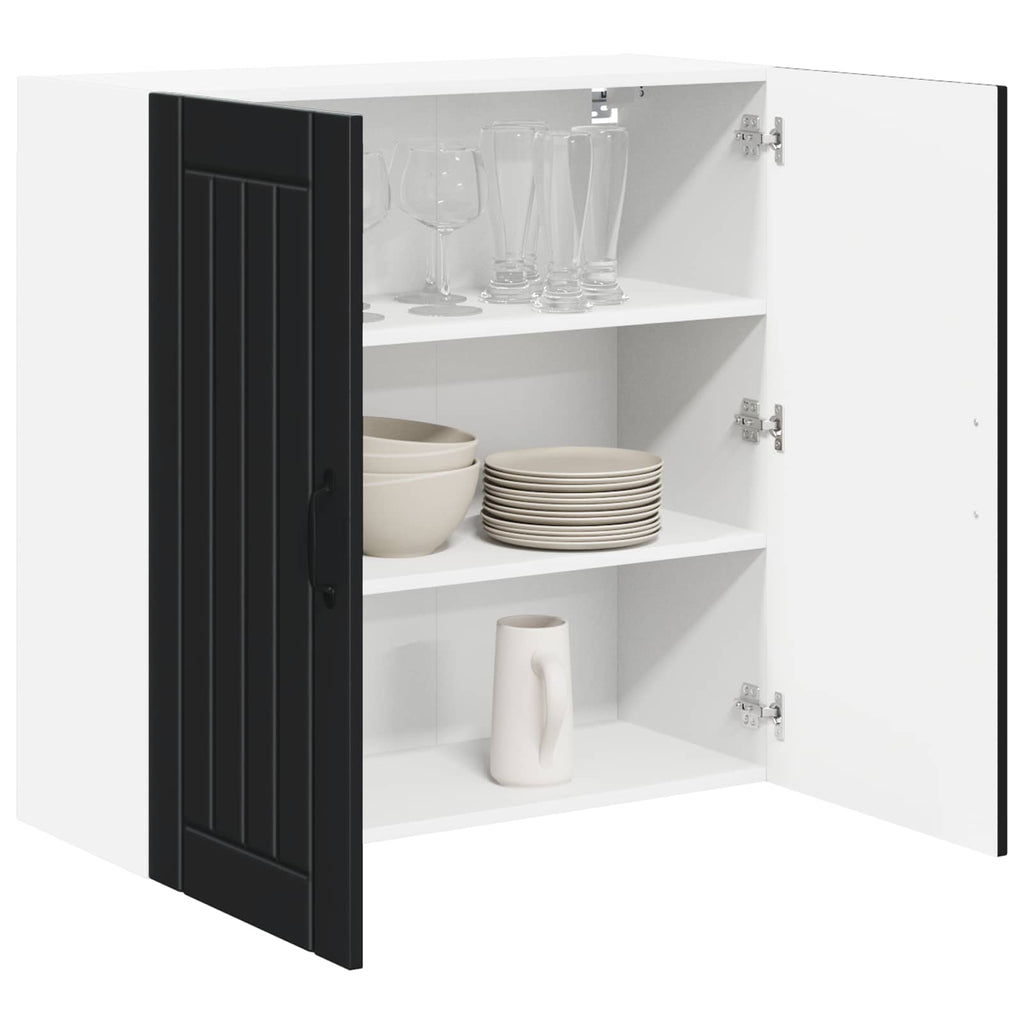 Wandschrank LUCCA Schwarz 80 x 31 x 80 cm Holzwerkstoff