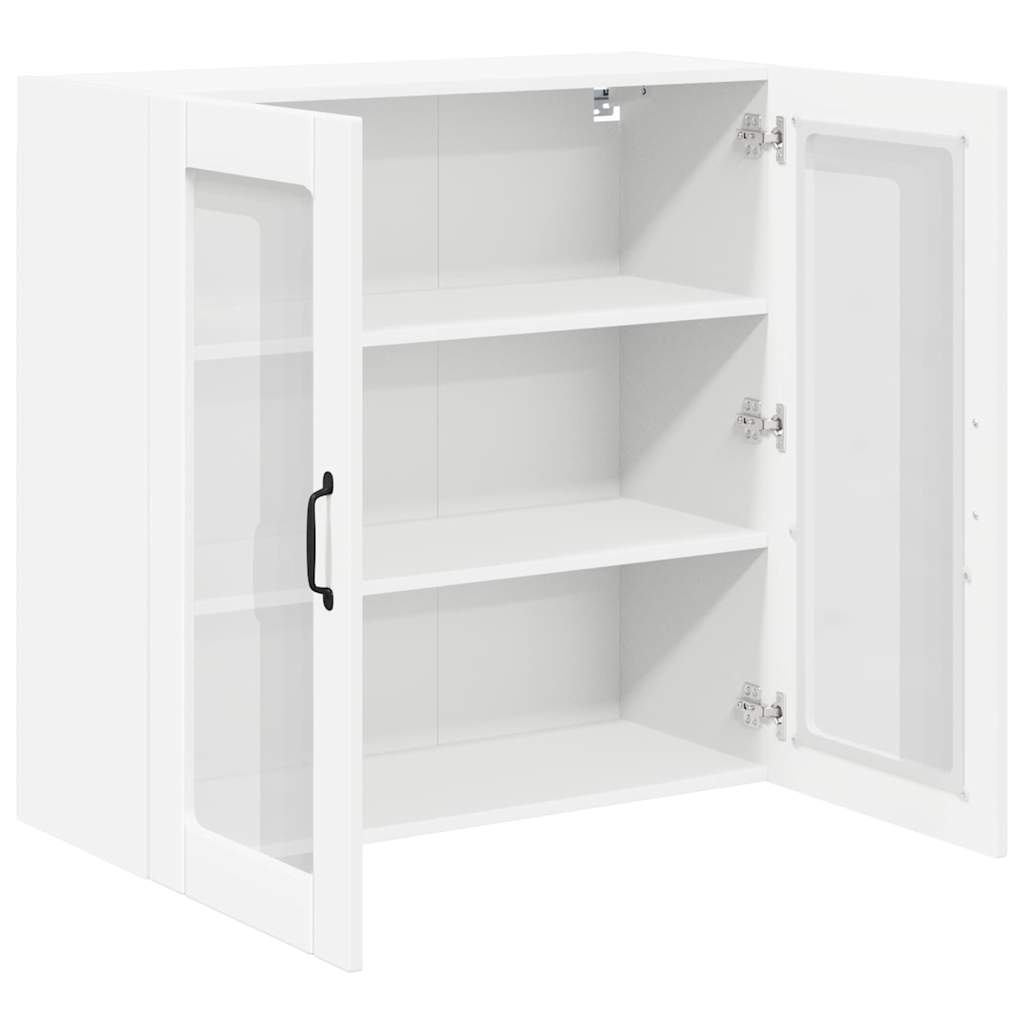 Wandglas-Schrank LUCCA Weiß 80 x 31 x 80 cm Holzwerkstoff