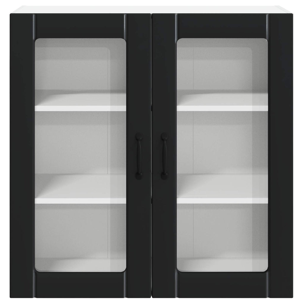 Wandglas-Schrank LUCCA Schwarz 80 x 31 x 80 cm Holzwerkstoff