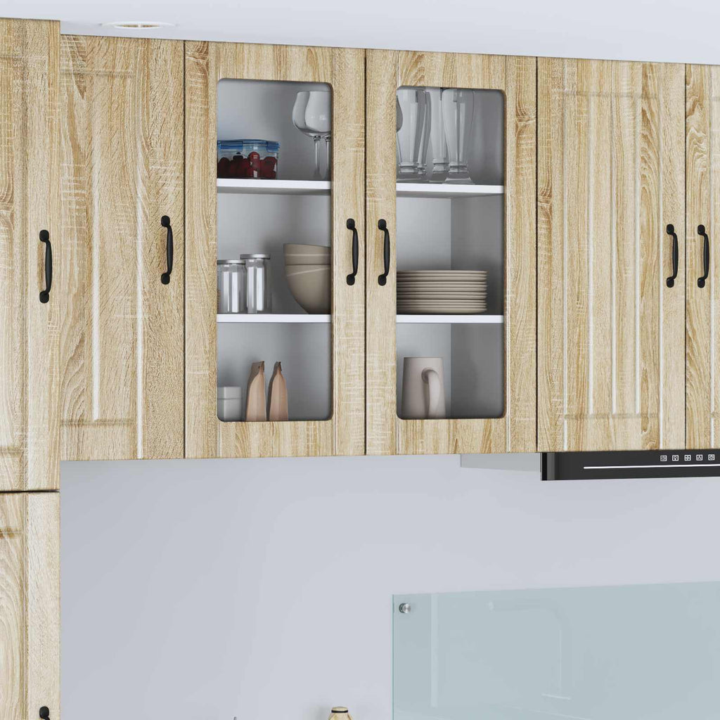 Wandglas-Schrank LUCCA Sonoma-Eiche 80 x 31 x 80 cm