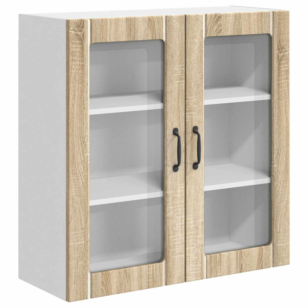 Wandglas-Schrank LUCCA Sonoma-Eiche 80 x 31 x 80 cm