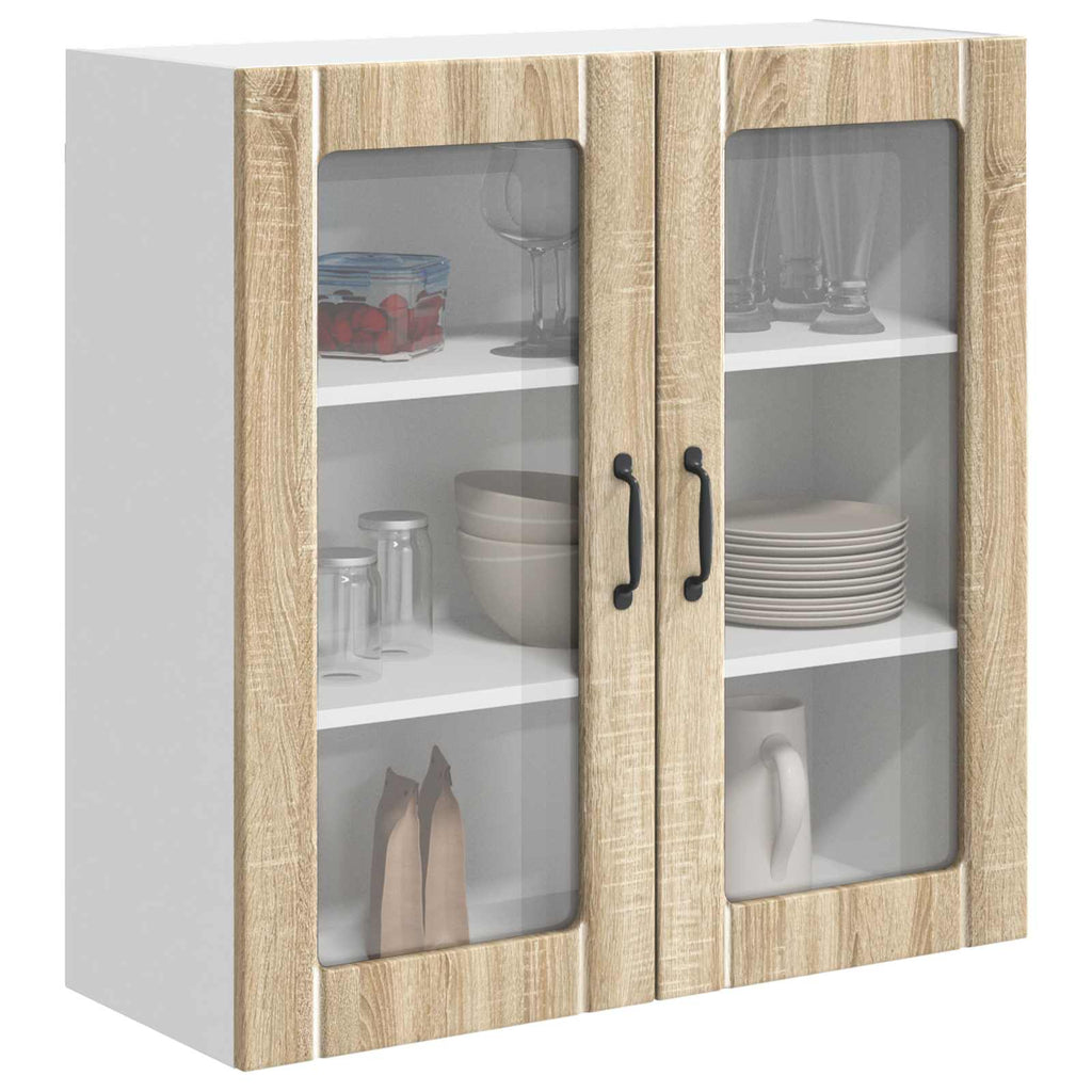 Wandglas-Schrank LUCCA Sonoma-Eiche 80 x 31 x 80 cm