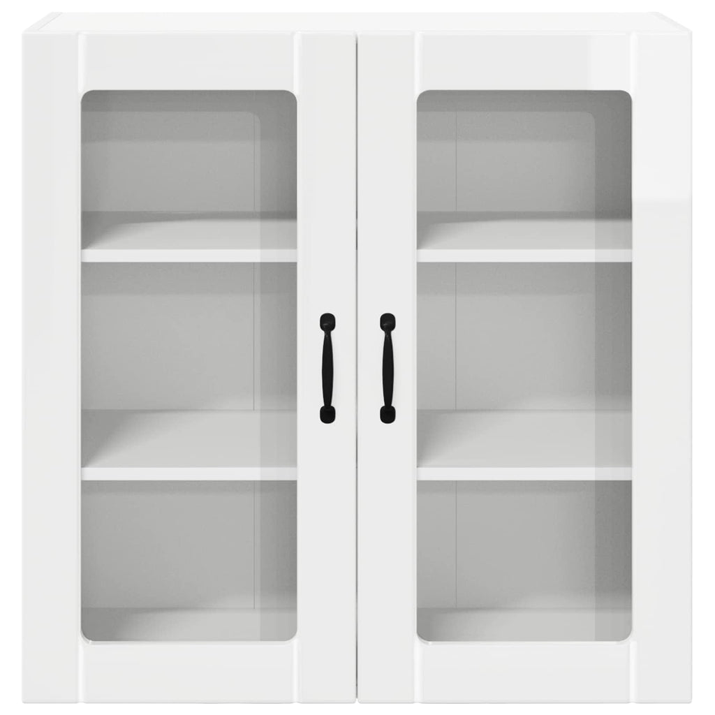 Wandglas-Schrank LUCCA Hochglanz Weiß 80 x 31 x 80 cm