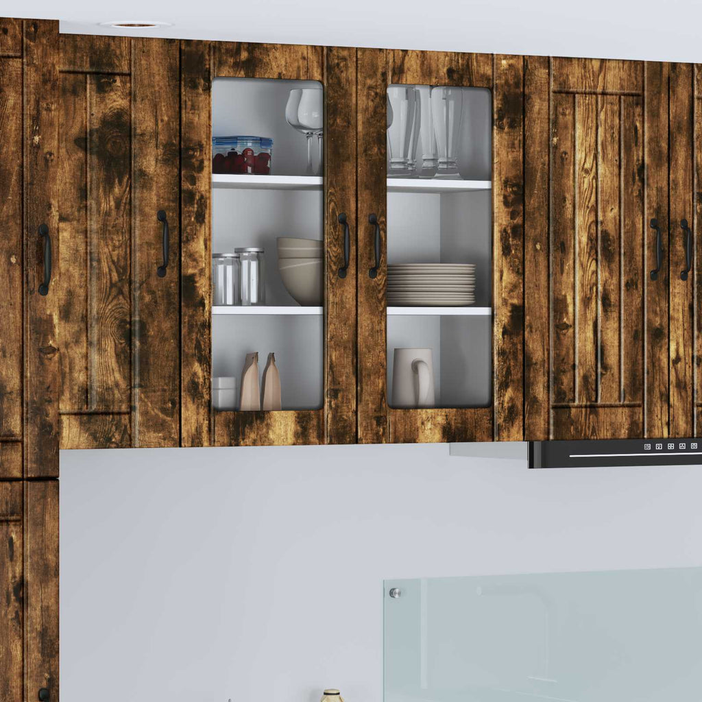 Wandglas-Schrank LUCCA Geräucherte Eiche 80 x 31 x 80 cm