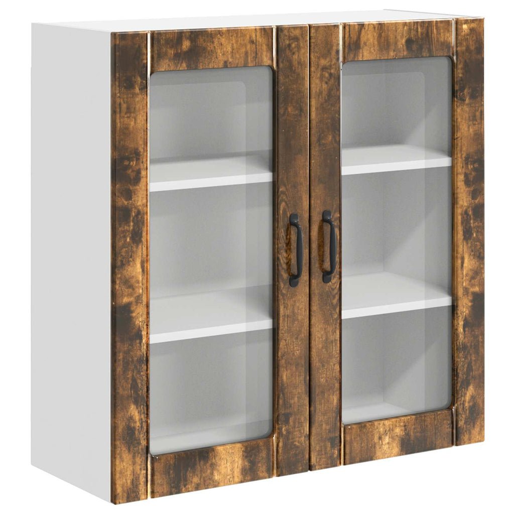 Wandglas-Schrank LUCCA Geräucherte Eiche 80 x 31 x 80 cm
