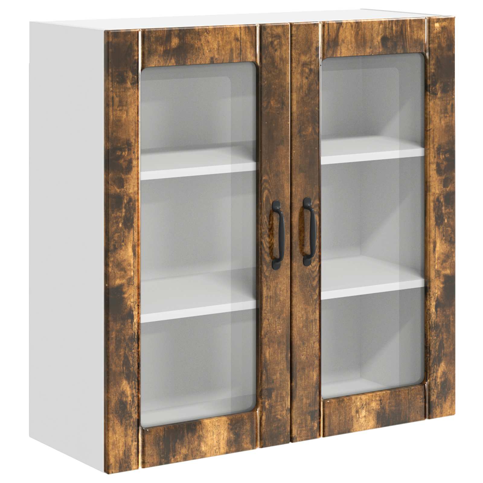Wandglas-Schrank LUCCA Geräucherte Eiche 80 x 31 x 80 cm