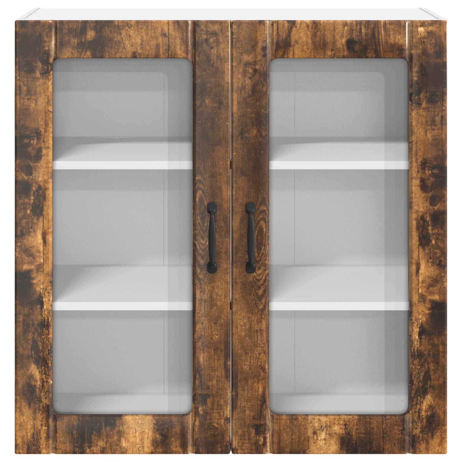 Wandglas-Schrank LUCCA Geräucherte Eiche 80 x 31 x 80 cm