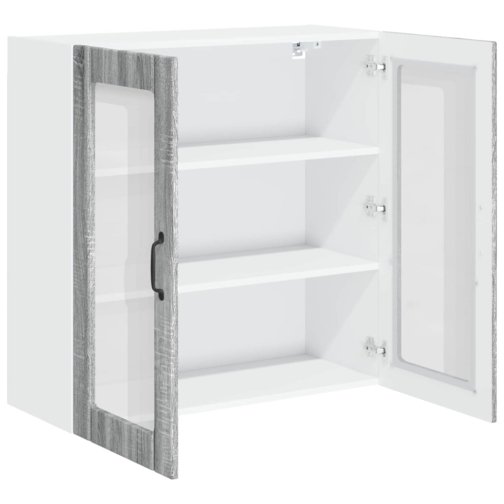 Wandglas-Schrank LUCCA Graues Sonoma 80 x 31 x 80 cm