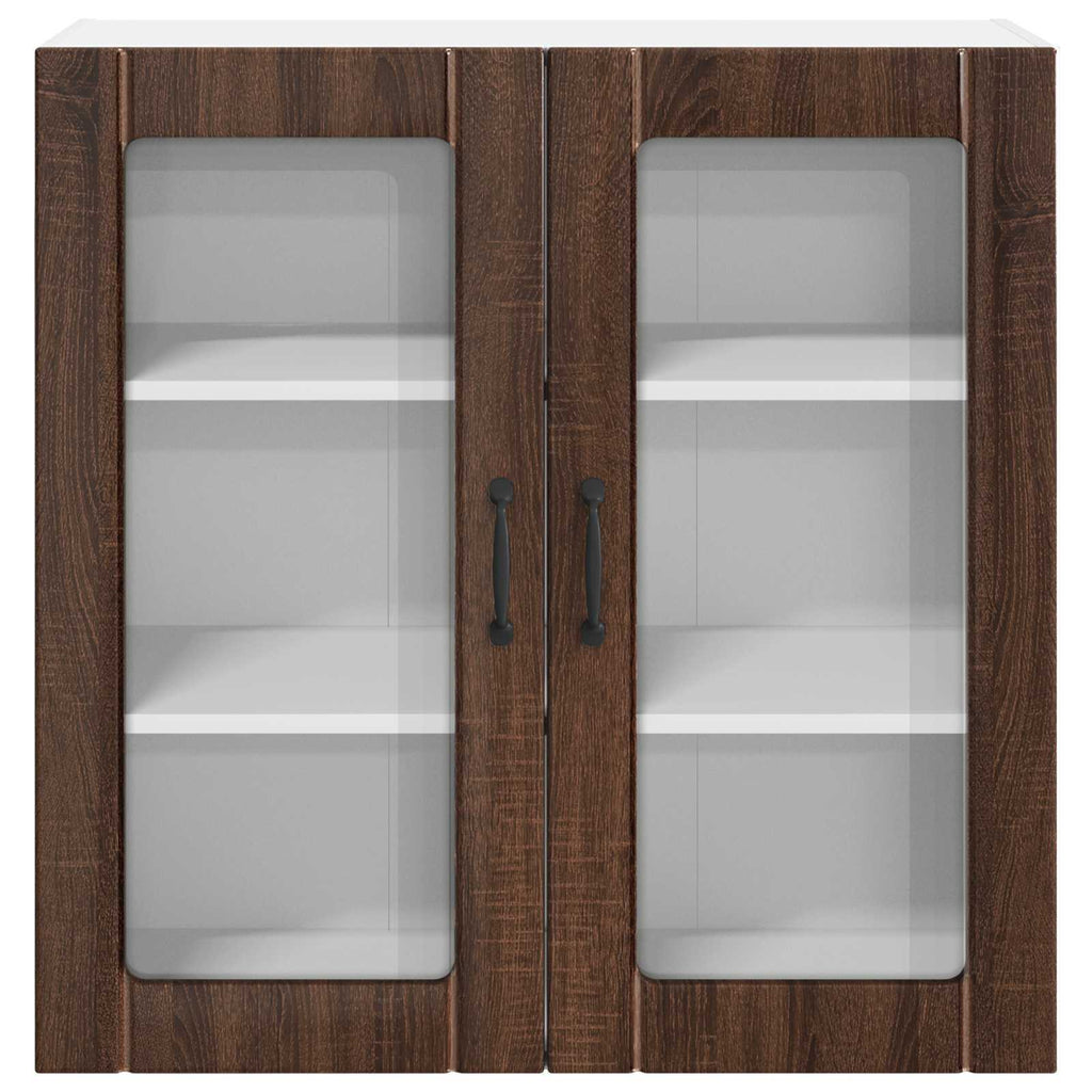 Wandglas-Schrank LUCCA Brauneiche 80 x 31 x 80 cm Holzwerkstoff