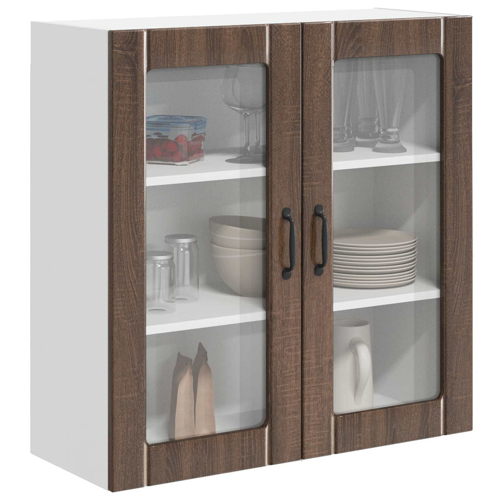 Wandglas-Schrank LUCCA Brauneiche 80 x 31 x 80 cm Holzwerkstoff