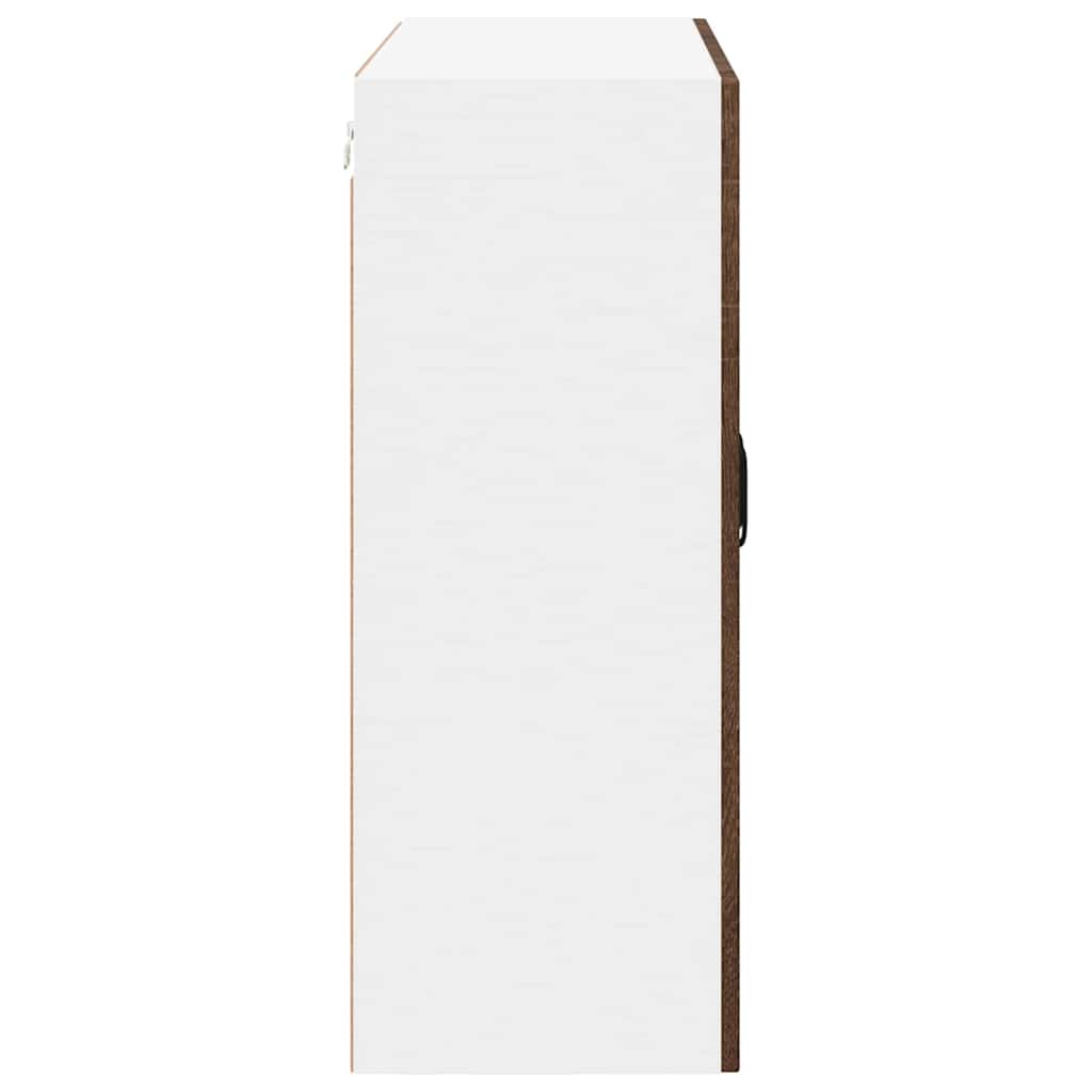 Wandglas-Schrank LUCCA Brauneiche 80 x 31 x 80 cm Holzwerkstoff