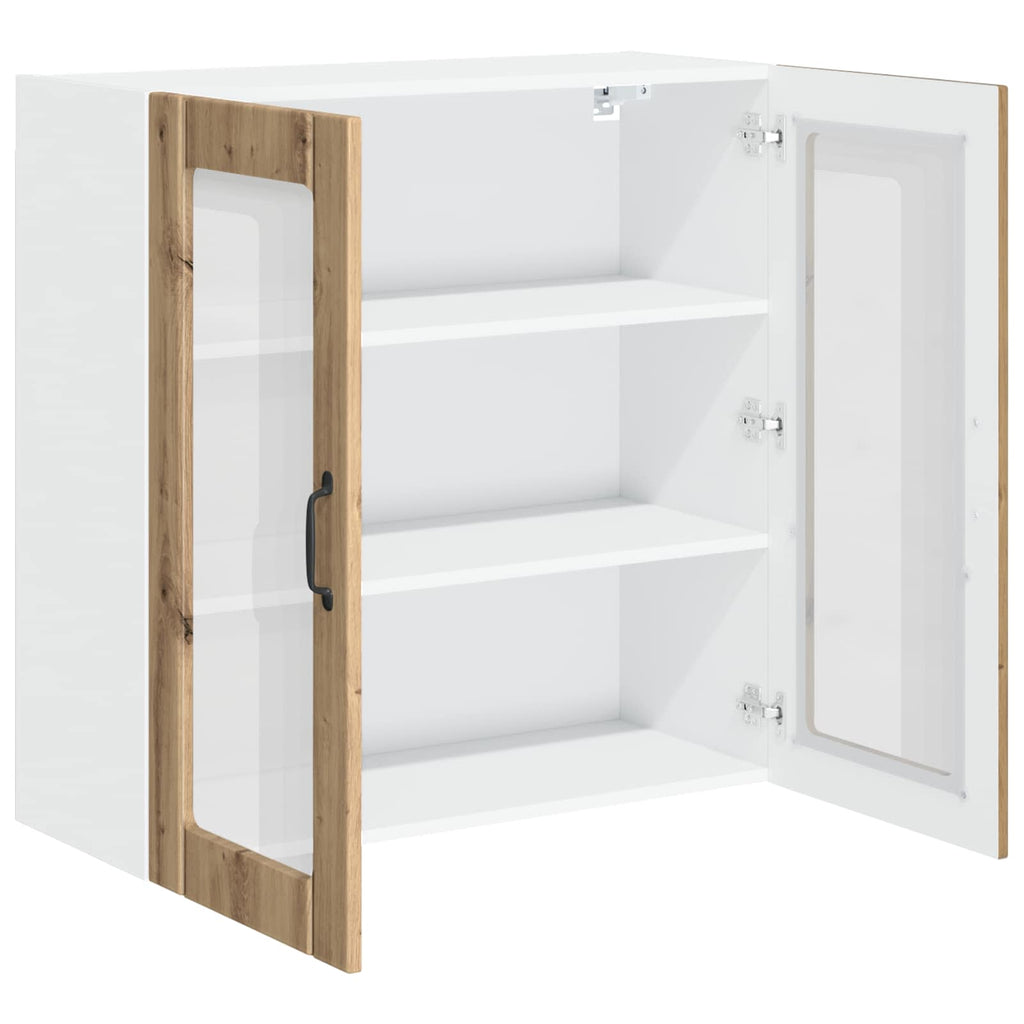 Wandglas-Schrank LUCCA Artisan-Eiche 80 x 31 x 80 cm