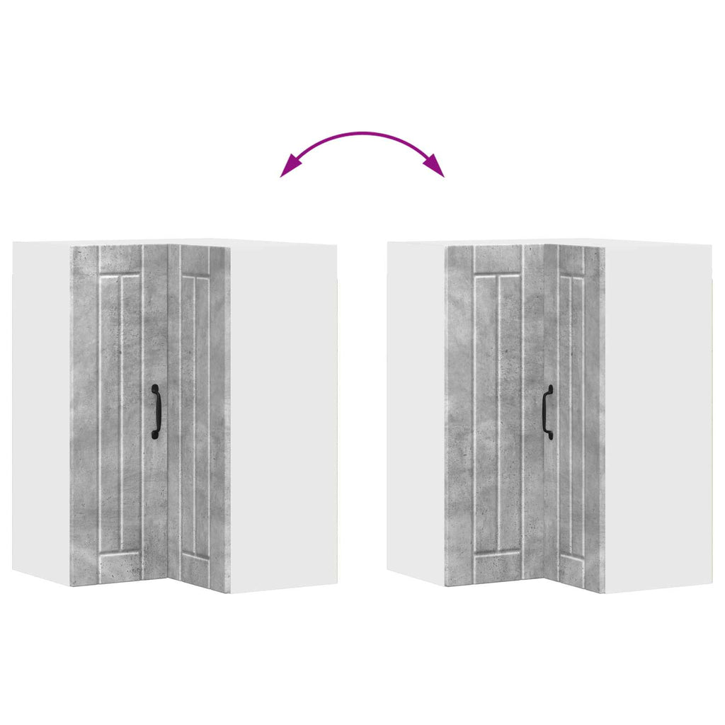 Wand-Eckschrank LUCCA Betongrau 57 x 57 x 80 cm Holzwerkstoff