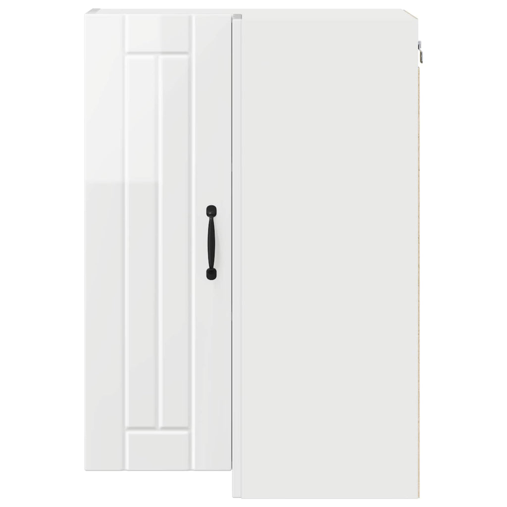 Wand-Eckschrank LUCCA Hochglanz Weiß 57 x 57 x 80 cm