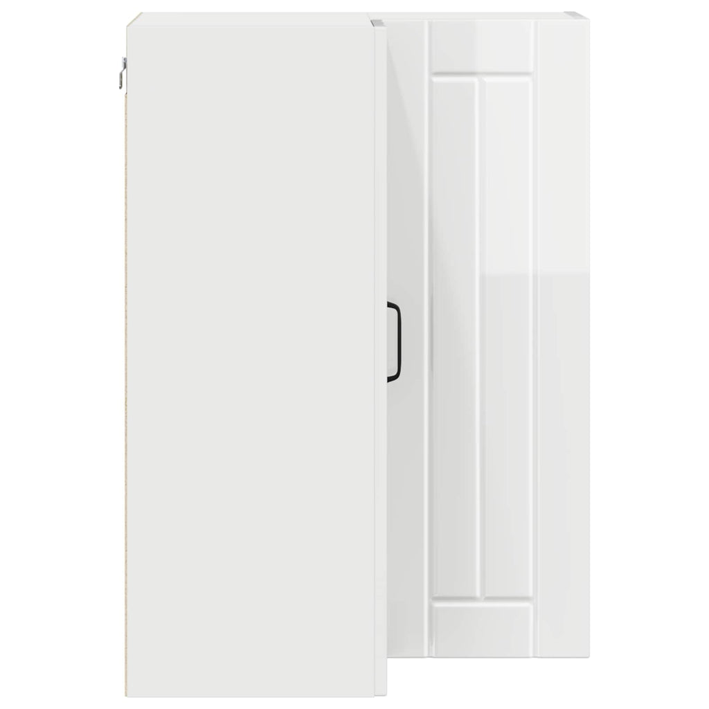 Wand-Eckschrank LUCCA Hochglanz Weiß 57 x 57 x 80 cm