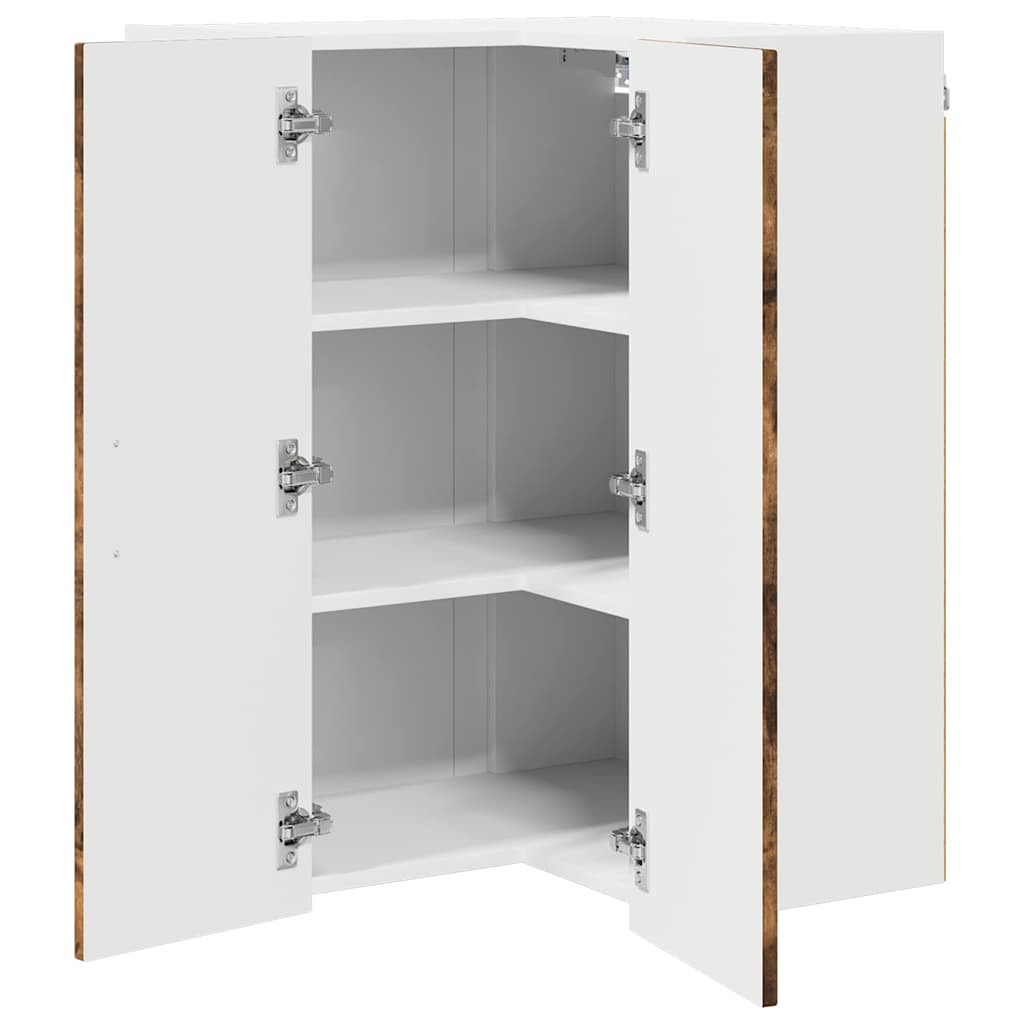 Wand-Eckschrank LUCCA Geräucherte Eiche 57 x 57 x 80 cm