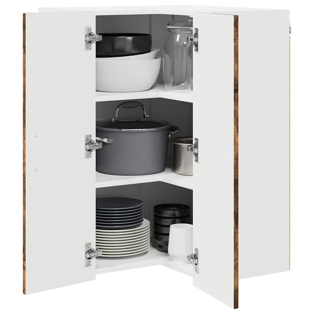 Wand-Eckschrank LUCCA Geräucherte Eiche 57 x 57 x 80 cm