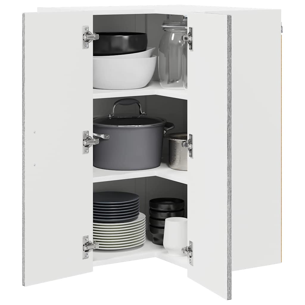 Wand-Eckschrank LUCCA Graues Sonoma 57 x 57 x 80 cm