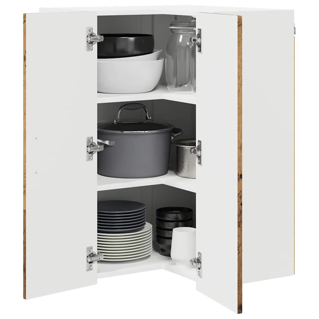 Wand-Eckschrank LUCCA Altholz 57 x 57 x 80 cm Holzwerkstoff