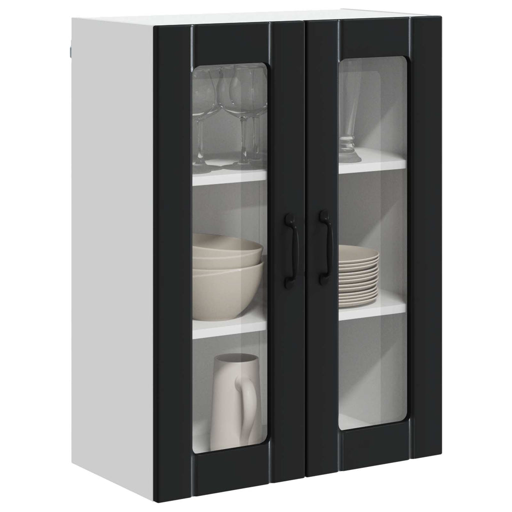 Wandglas-Schrank LUCCA Schwarz 60 x 31 x 80 cm Holzwerkstoff