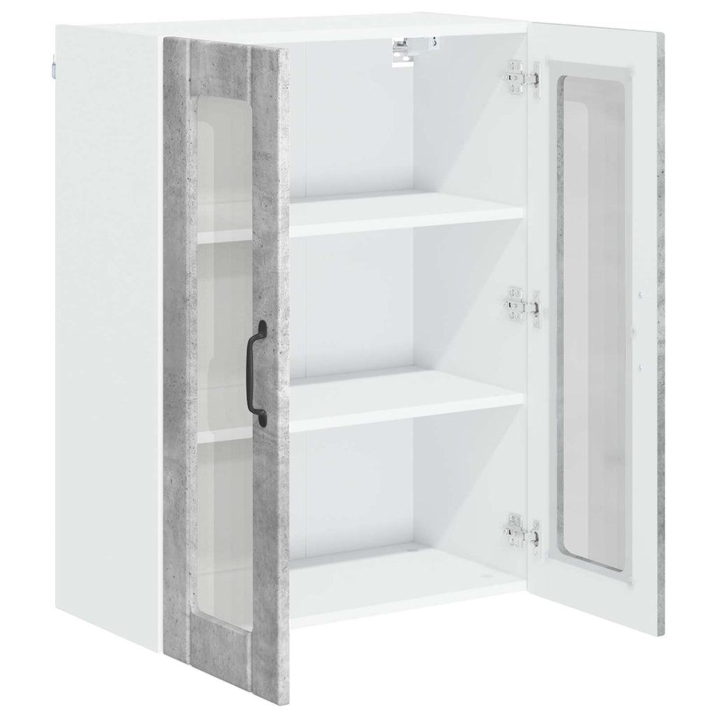 Wandglas-Schrank LUCCA Betongrau 60 x 31 x 80 cm Holzwerkstoff