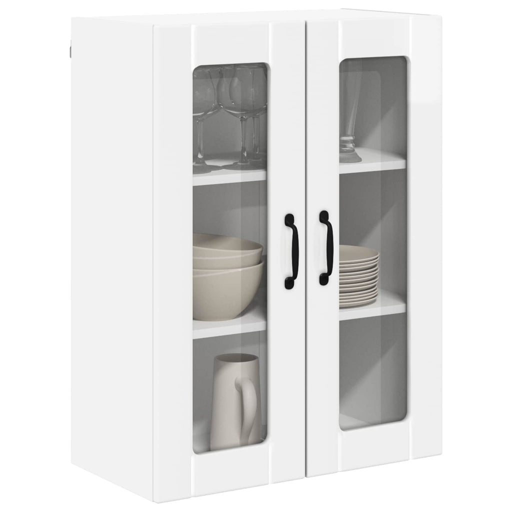 Wandglas-Schrank LUCCA Hochglanz Weiß 60 x 31 x 80 cm