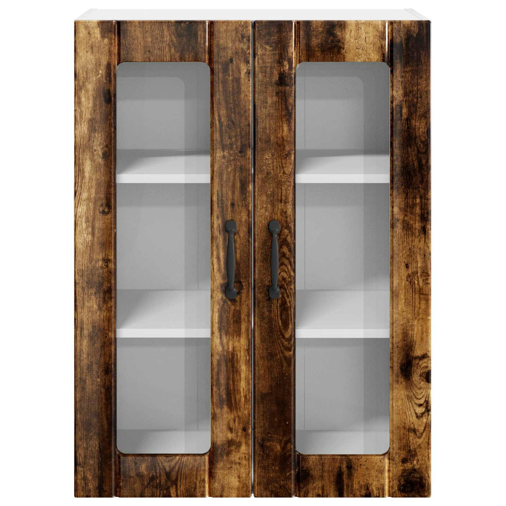 Wandglas-Schrank LUCCA Geräucherte Eiche 60 x 31 x 80 cm