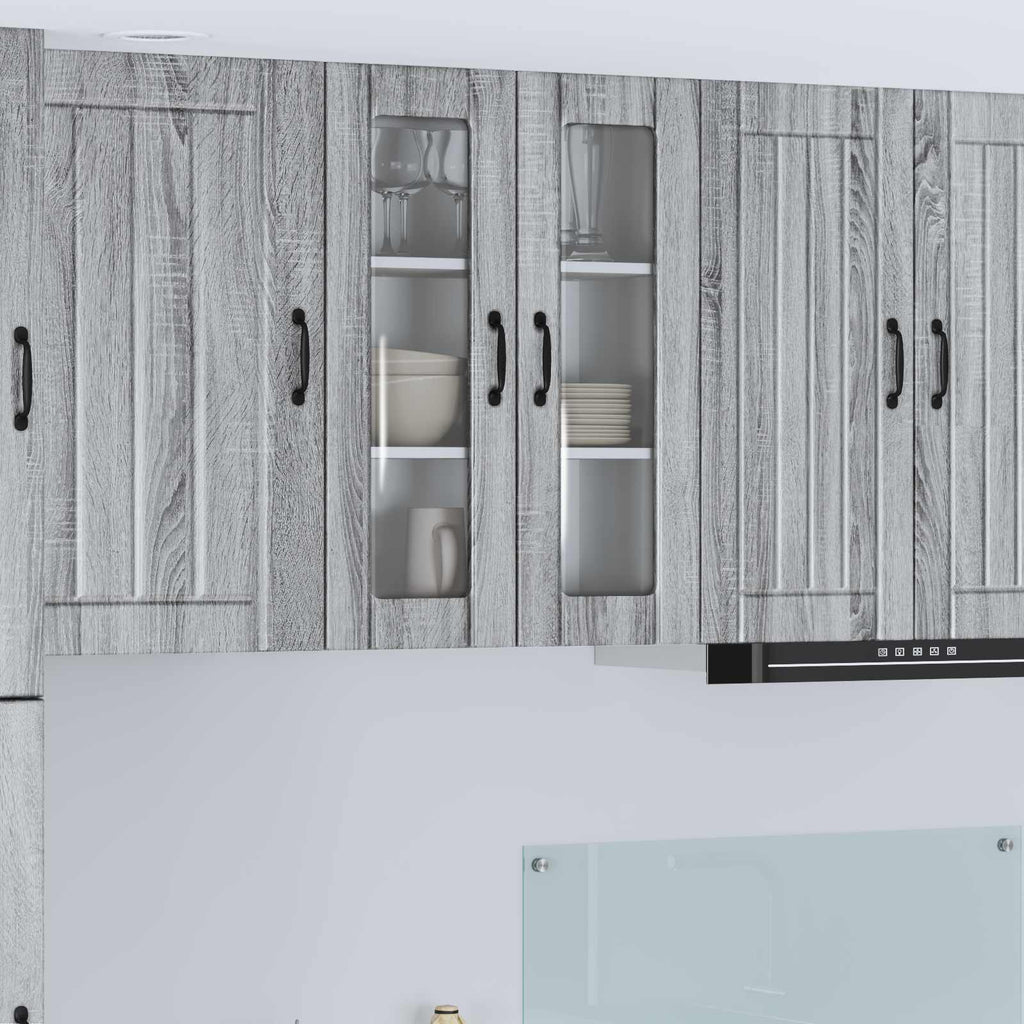 Wandglas-Schrank LUCCA Graues Sonoma 60 x 31 x 80 cm